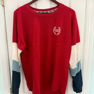 Victoria’s Secret PINK Colorblock Crewneck Sweatshirt – Red/White/Blue – Size M